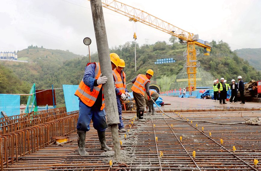 西康高鐵付家河大橋建設(shè)現(xiàn)場。張震鑫 攝4