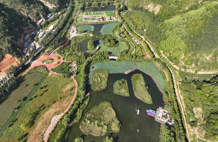 南泥灣國家濕地公園（無人機航拍）。 田剛攝