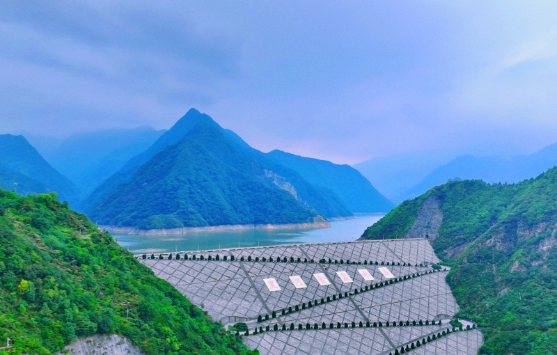 9月9日，采風(fēng)團(tuán)來到位于周至縣的黑河金盆水庫（航拍圖）。劉正良攝